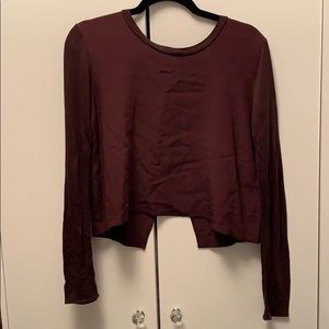 💜Wilfred burgundy long sleeve with open back top